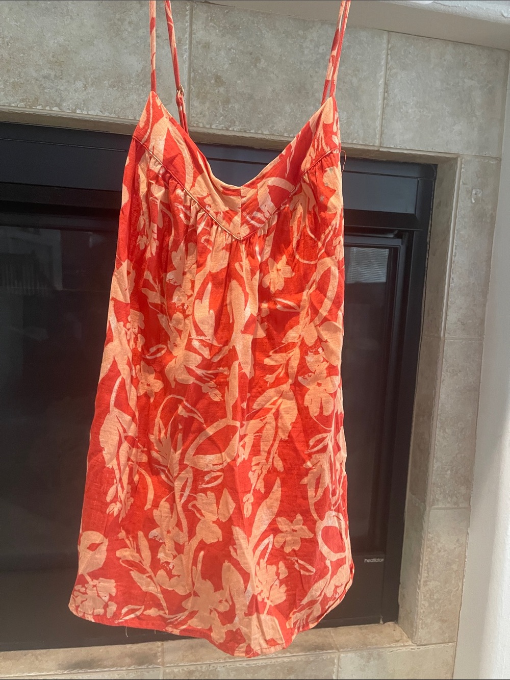 Ava & Viv Red and Cream Floral Spaghetti Strap Summer Top